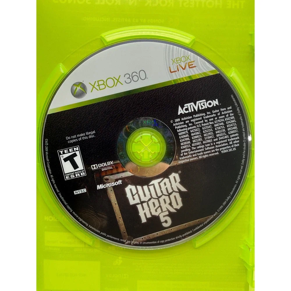Guitar Hero 5 Xbox 360 Game Disc Manual Case 85 Songs 83 Artists CIB